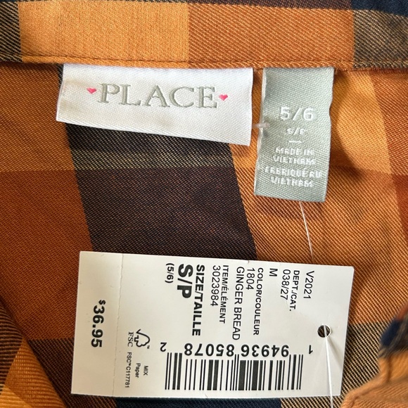 Children’s Place Orange and Blue Plaid Dress - Picture 3 of 3